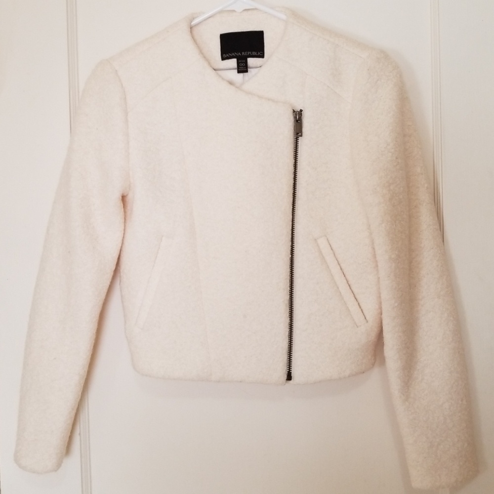 NEW Banana Republic Wool Boucle Crop Jacket - 00P